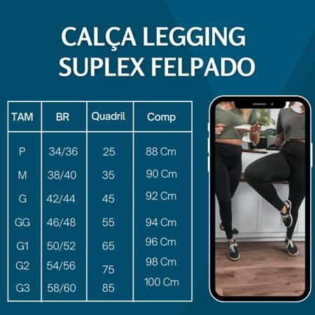 Calça Legging Suplex Grossa - Não Fica Transparente Kit 2 Peças - PPF  Suplementos
