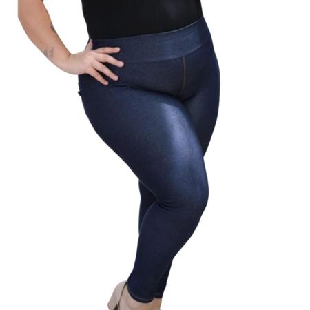Calça legging imita jeans plus size sales