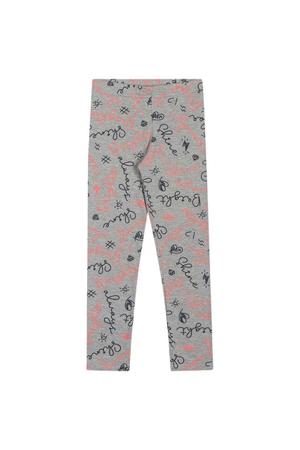 Imagem de Calça Legging Infantil em Malha Estampada Mescla - Elian