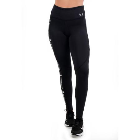 Comprar Calça Legging Preta com Elástico Preto e Logo nas Laterais -  Fashion Wings