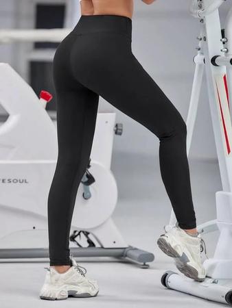 Calça Legging Feminina Fitness Preta Básica Academia