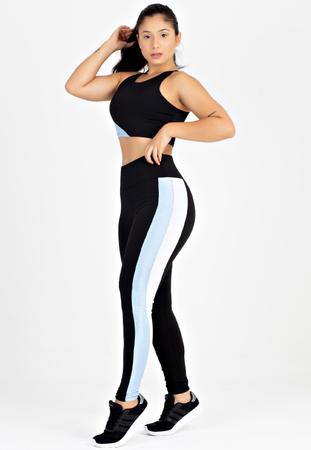 Calça legging com store listra do lado