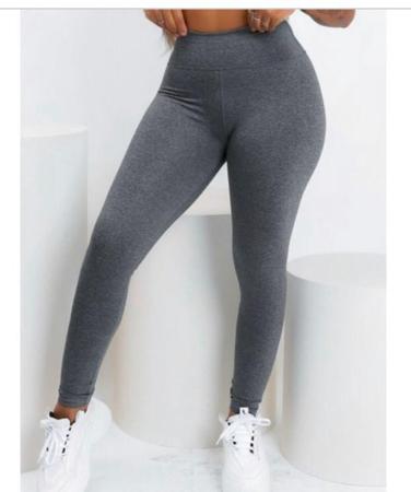 Calça Legging Fitness Não Fica Transparente Suplex Grossa Moda Feminina -  Cinza