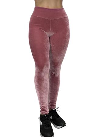 Imagem de Calça legging veludo leg feminina aveludada fitness cintura alta