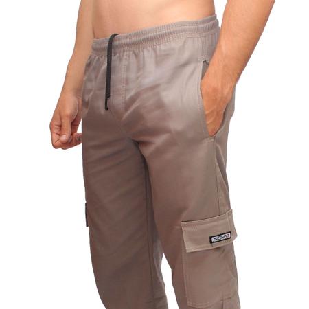 Calça masculina em sarja com hot sale bolso cargo