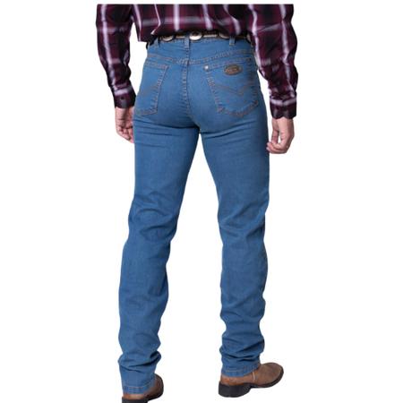 Calça Masculina Country Rodeio Cowboy Jeans Reta Elastano Tabaco