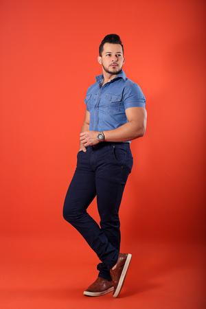 Calça jeans elastano masculina sport fino DJK