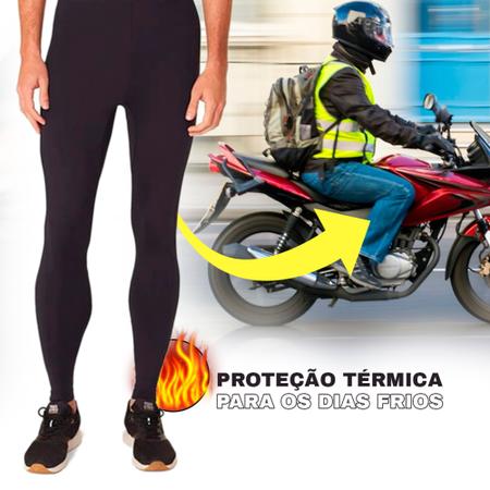 Imagem de Calça Masculina Legging Térmica Aquecida Forrada Para Motoqueiros