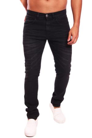 Imagem de calça masculina skinny preta stone com lycra sem rasgada Ref: 131