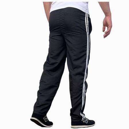 Imagem de Calça masculina  tectel 2 listras bolsos esporte básico treinar basico