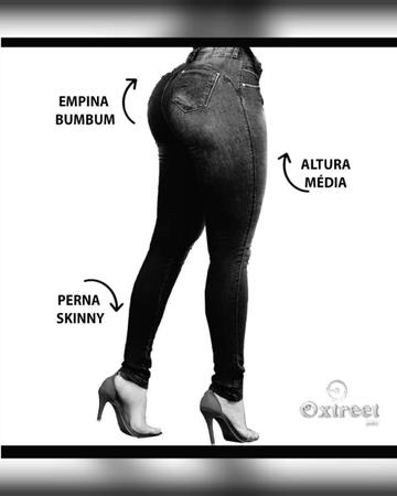 Calça Jeans feminina modelo Skinny cintura alta e levanta bumbum Linha  Premium Elastano - Panuse
