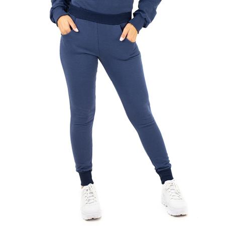 Calça moletom feminina flanelada jogger punho bolso inverno - Zafina Imagem de Calça moletom feminina flanelada jogger punho bolso inverno