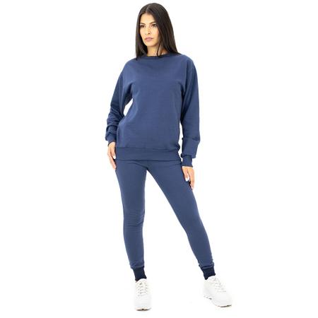 Calça moletom feminina flanelada jogger punho bolso inverno - Zafina Imagem de Calça moletom feminina flanelada jogger punho bolso inverno