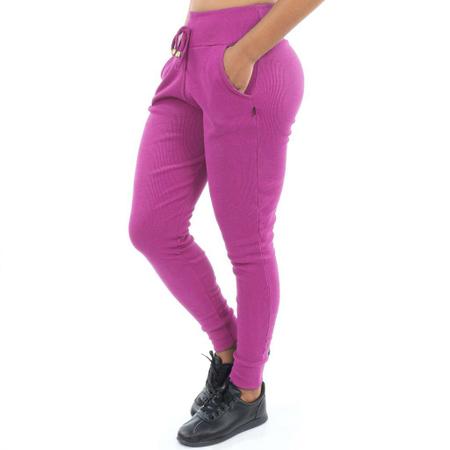 Calça moletom feminina jogger ribana cintura alta Canelada