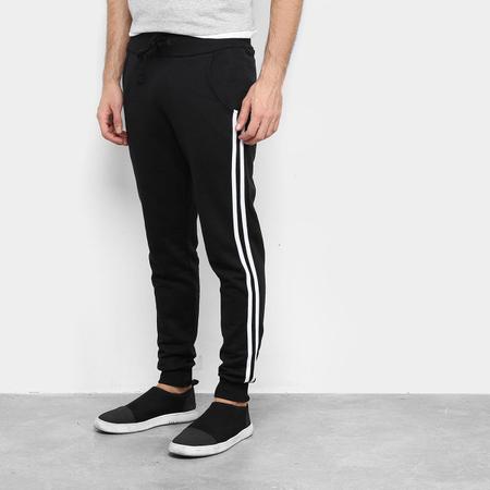 Calça moletom masculina hot sale listrada