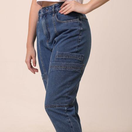 Imagem de Calça Mom Jeans Cargô Sawary Jeans