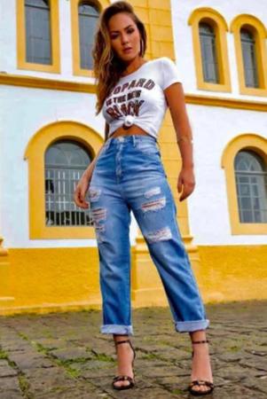 Calça jeans best sale cintura larga