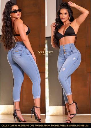 Calça jeans meia canela plus sale size