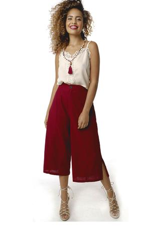 Calça pantacourt best sale aberta na frente