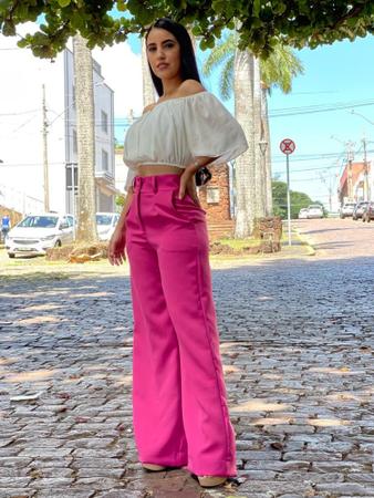 Calça Pantalona Alfaiataria Wide Leg Social Cintura Alta - Hipolita - Calça  Feminina - Magazine Luiza
