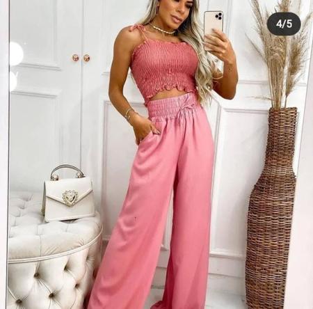 cal a pantalona fenda lateral M K Shop Cal a Feminina