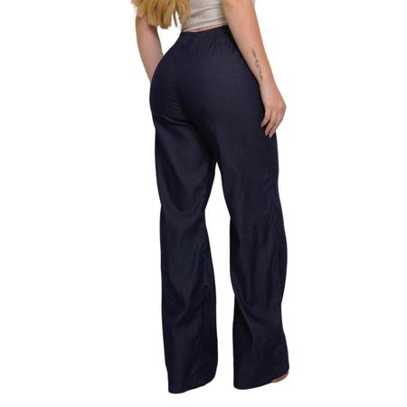 Imagem de Calça Pantalona Jeans Leve - Azul Marinho