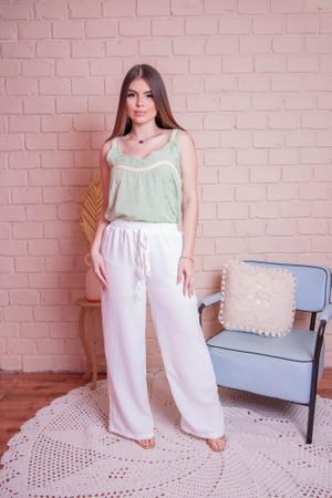 Calça feminina sale pantalona lisa