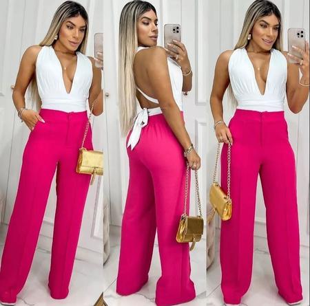 Calça pantalona tendencia hot sale