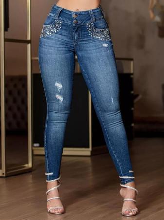 Imagem de Calça Pitbull Pit Bull Jeans Feminina C/ Bojo Modela Bumbum