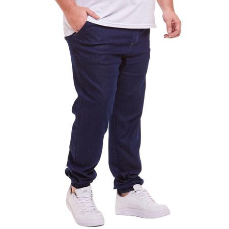 Imagem de Calça Plus Size Jogger Jeans Sarja Colorida Masculina Punho