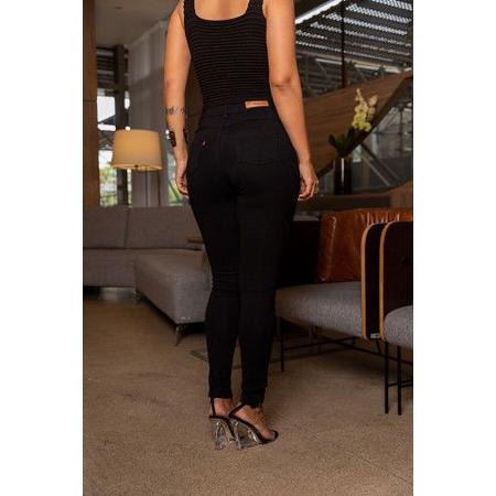 Calca Revanche Jeans Feminina Bandagem Montaria Skinny Preta