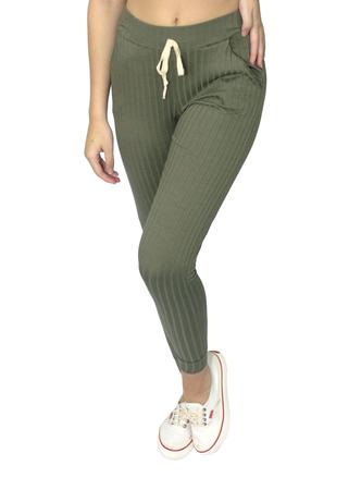 Calça ribana cintura best sale alta