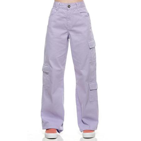 Calça sarja sales cargo feminina