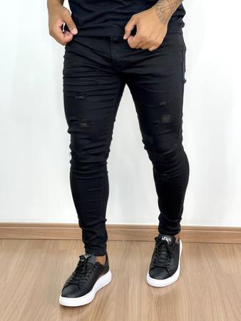 Calça sarja cheap destroyed masculina