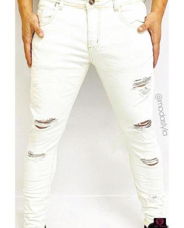 Calça sarja store rasgada