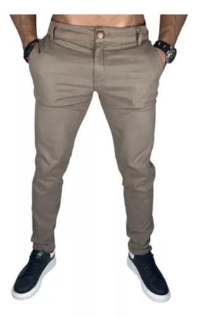 Calça Sarja Slim Fit Linha Premium Marrom - CDK Store Imagem de Calça Sarja Slim Fit Linha Premium Marrom