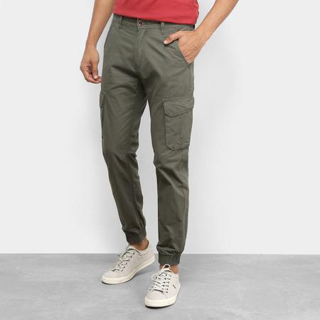 Calça sarja watkins & store krown cargo jogger masculina