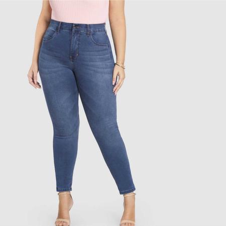 Calça Plus Size Jeans Skinny Chapa Barriga