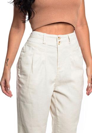 Calça de linho hotsell feminina cintura alta