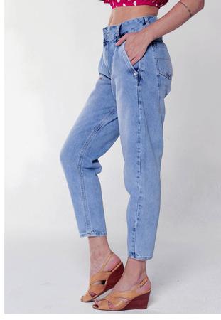 Cal a Slouchy Semi Baggy Cintura Alta Sob Azul Clara Outros Moda