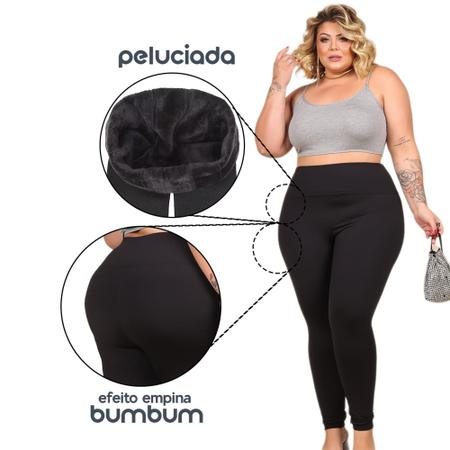 Legging Peluciada Plus Size Inverno Segunda Pele P/gordinhas