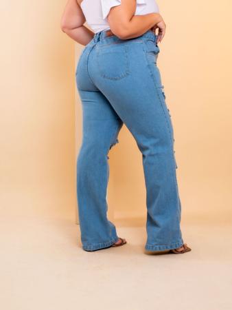 Calça Wid Leg Destroyde 100% jeans - Moda Feminina - Morena Bella - Calça  Jeans Feminina - Magazine Luiza