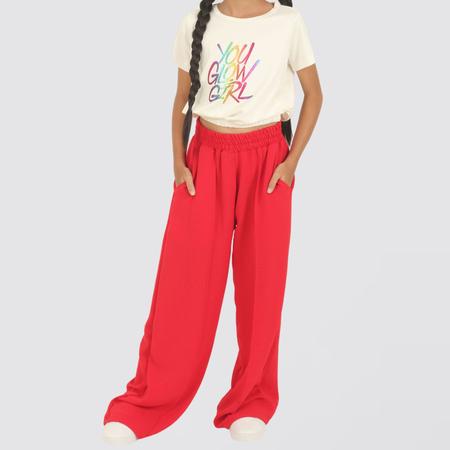 Imagem de Calça Wide Leg Duna Linho Pantalona Juvenil Menina - Idonia