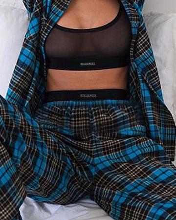Cal a Xadrez Azul Feminina Helliengel Helliengel Homewear Brasil