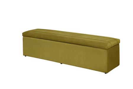 Imagem de Calçadeira Baú Helena 100 cm Suede Amarelo