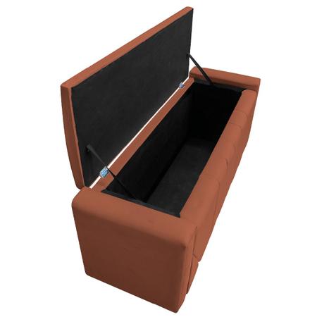 Imagem de Calçadeira Baú King Minsk P02 195 cm para cama Box Suede - Doce Sonho Móveis