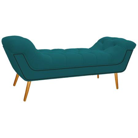 Imagem de Calçadeira Estofada Veneza 140 cm Casal Suede Azul Turquesa - Amarena Móveis