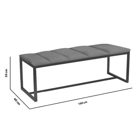 Imagem de Calçadeira Industrial Carla 100cm Solteiro Quarto Box Cama Ferro Dourado Sintético Marrom - Ahz Móveis