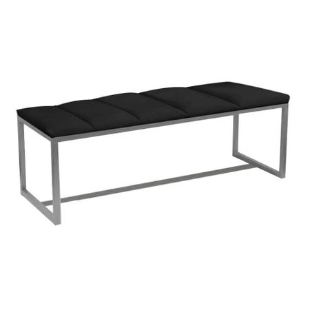 Imagem de Calçadeira Industrial Carla 100cm Solteiro Quarto Box Cama Ferro Prata material sintético Preto - Ahz Móveis