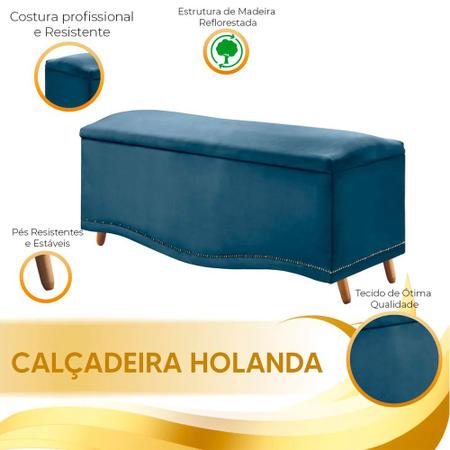 Imagem de Calçadeira Sapateira Baú Holanda 140cm de Largura Veludo Star Confort